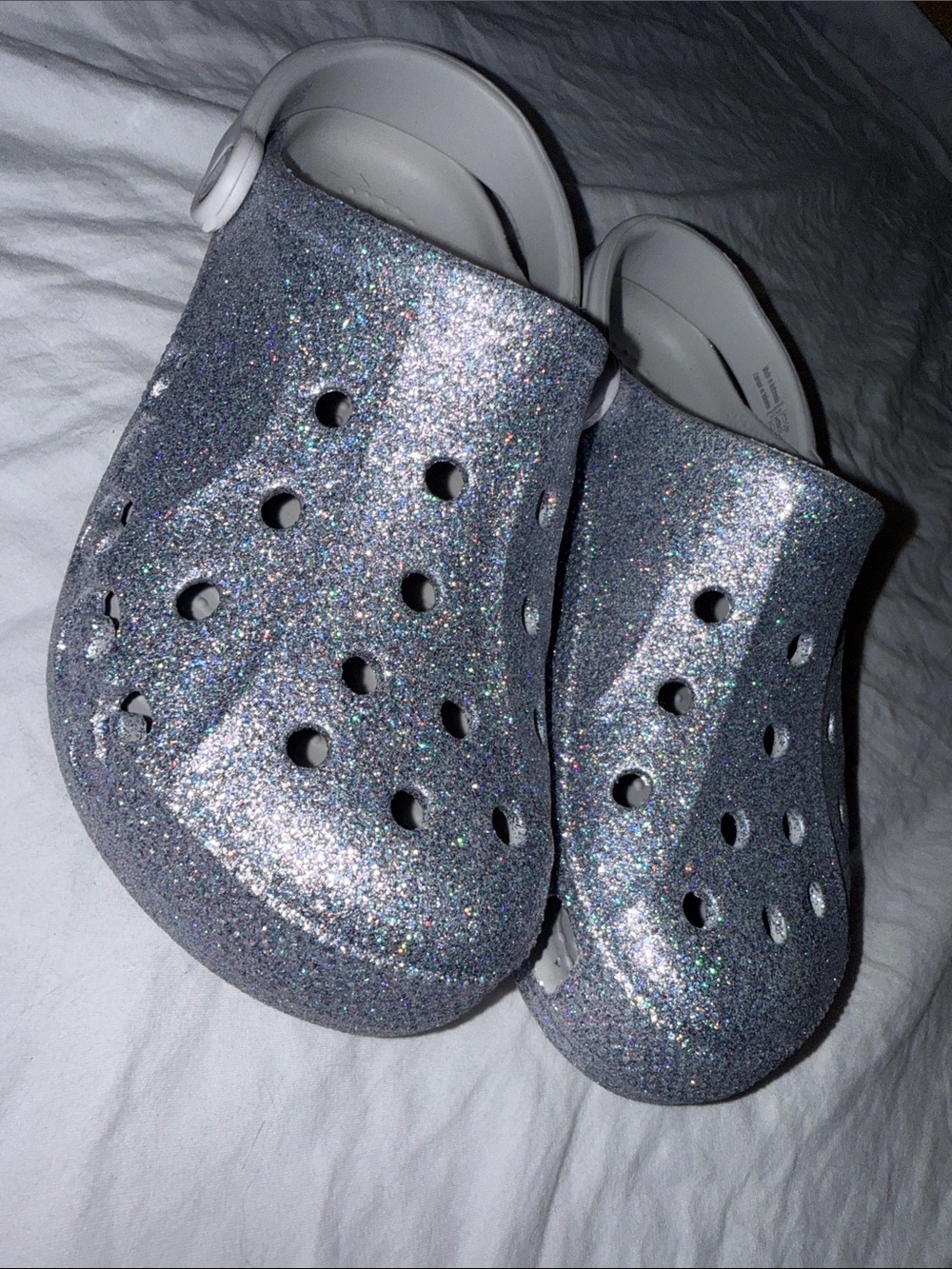 CROCS Glitter Clogs in Silver
